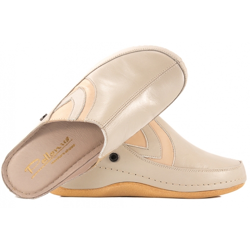 POLLONUS 0624 KLAPKI DAMSKIE PEŁNE KOTURN SKÓRA