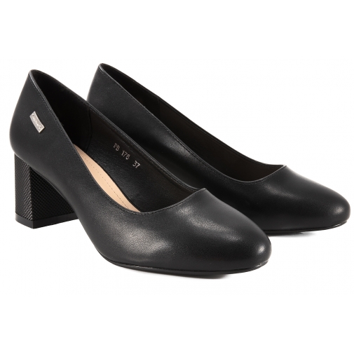 SERGIO LEONE PB178 CZÓŁENKA DAMSKIE PÓŁBUTY NA OBCASIE czarne