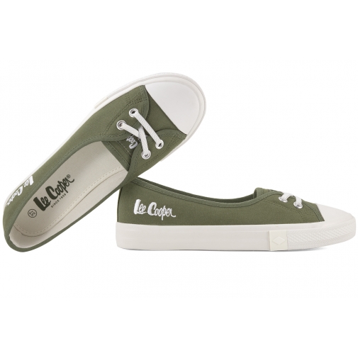 LEE COOPER LCW-24-31-2729L TENISÓWKI TEKSTYLNE BALERINKI oliwka